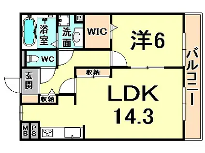 T-VILLAGE(1LDK/2階)の間取り写真