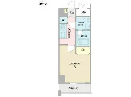 プロシード金山(1K/2階)の間取り写真