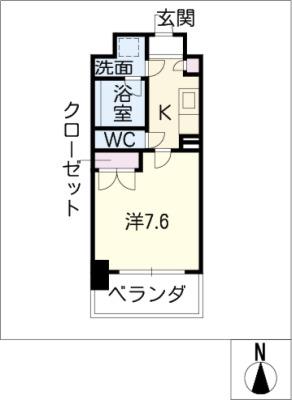 アマーレ葵(1K/6階)の間取り写真