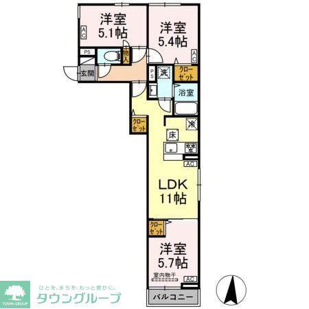 セレスティア小茂根(3LDK/1階)の間取り写真