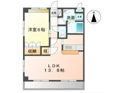 ラティールI(1LDK/1階)の間取り写真