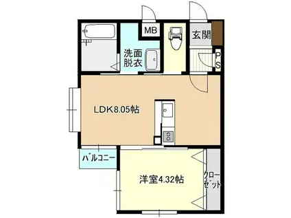 SHINE PLACE 菜園(1LDK/3階)の間取り写真