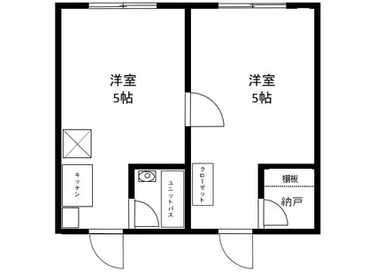 セイブフラット(1DK/1階)の間取り写真