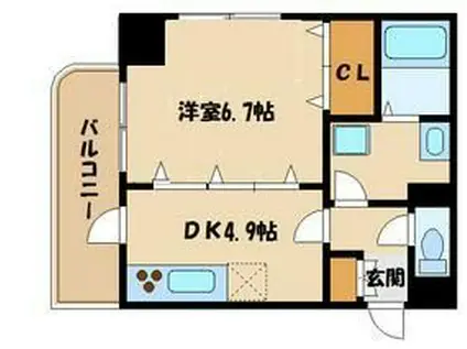 K・S柿生(1DK/6階)の間取り写真