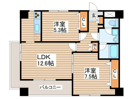 ダンデェリオン(2LDK/7階)の間取り写真