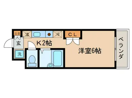 パルティール御陵(1K/1階)の間取り写真