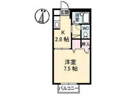 サニーハイツMARU(1K/2階)の間取り写真