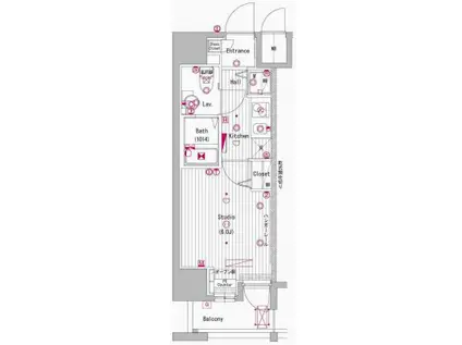 グランド・ガーラ大森(1K/13階)の間取り写真