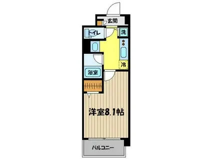 クティールM(1K/4階)の間取り写真