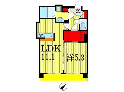 ガレット(1LDK/8階)の間取り写真