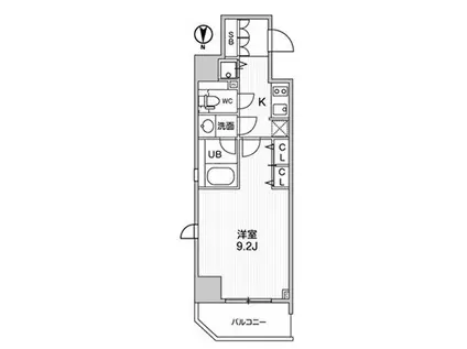 FORTUNEY大手前(1K/15階)の間取り写真