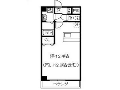 レックス草津(ワンルーム/2階)の間取り写真