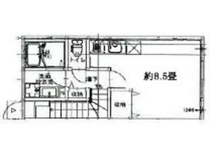 グラティアス壱番館(1K/2階)の間取り写真