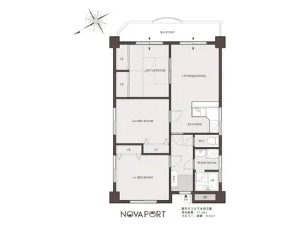 NOVAPORT(3LDK/2階)の間取り写真