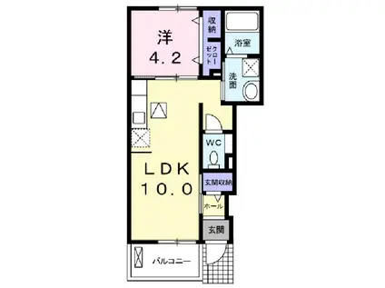 カサ・バトリョ(1LDK/1階)の間取り写真