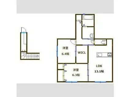 ルミアス(2LDK/2階)の間取り写真