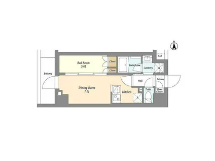 ARKMARK板橋大山(1DK/6階)の間取り写真