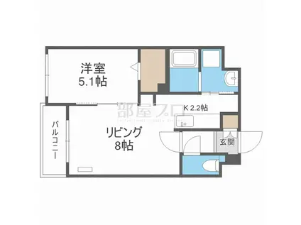 リージェント5(1LDK/4階)の間取り写真
