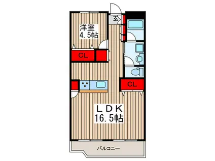 LAYL北浦和(1LDK/3階)の間取り写真