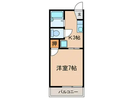 ハイツアメニティ館(1K/2階)の間取り写真