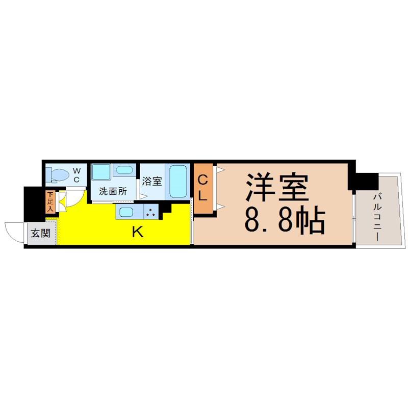 N APARTMENT(1K/5階)の間取り写真