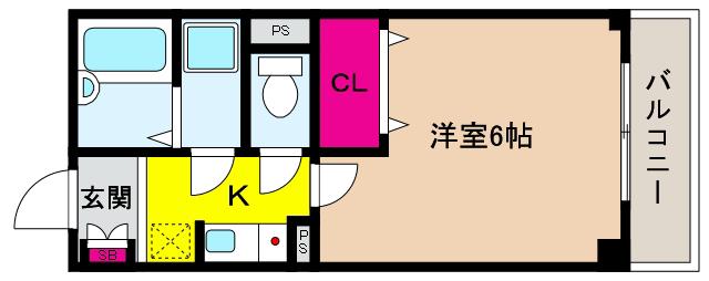 サンハイム三枝(1K/3階)の間取り写真