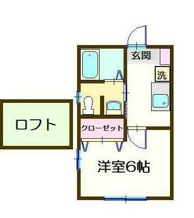 エクセリード弐番館(1K/2階)の間取り写真