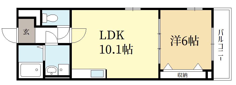 めぞん北山II(1LDK/1階)の間取り写真