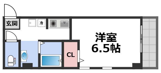 COURT GIN(1K/3階)の間取り写真