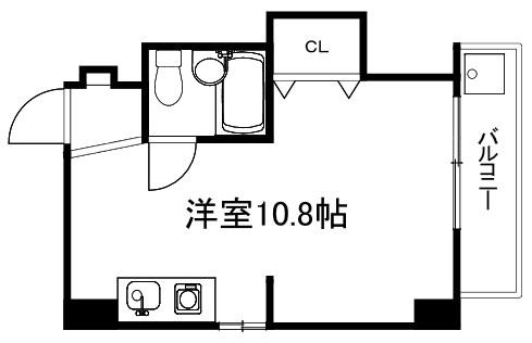 ロイヤル河原町五条(ワンルーム/7階)の間取り写真