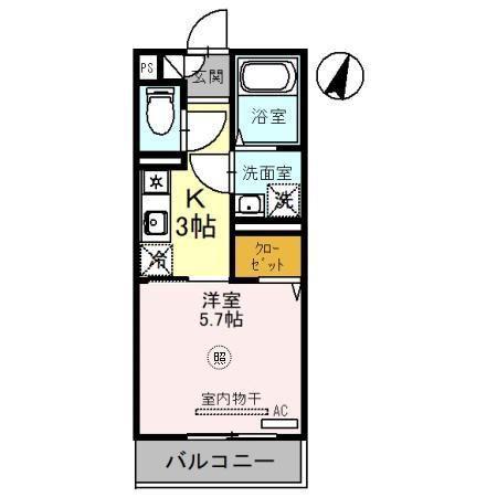 レナータレジデンス(1K/1階)の間取り写真