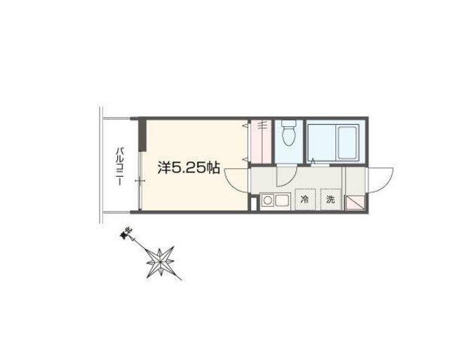 MELLAS桜ヶ丘(1K/2階)の間取り写真