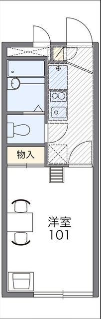 レオパレスシヴ(1K/1階)の間取り写真