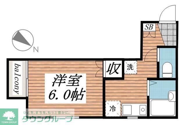 さくらそう(1K/1階)の間取り写真