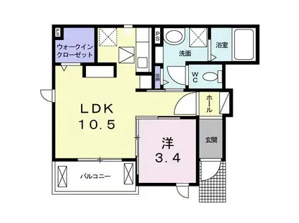 ジュネス(1LDK/1階)の間取り写真