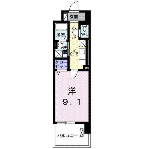 DFORUM古正寺(1K/3階)の間取り写真