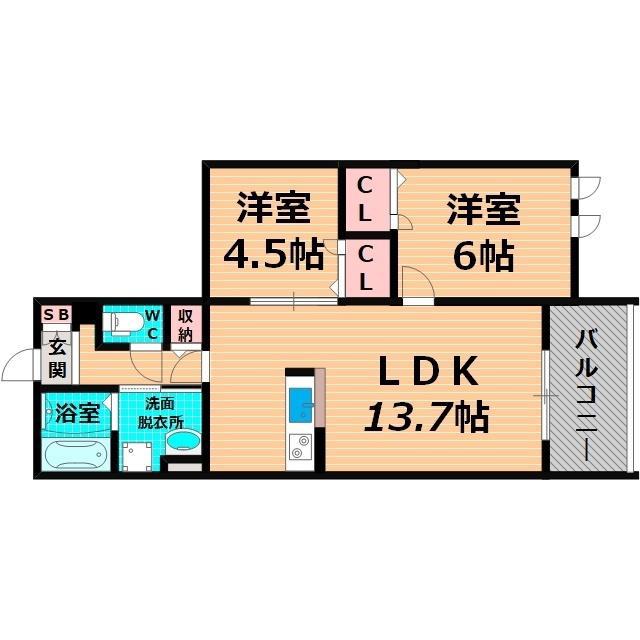 FOREST MAISON(2LDK/2階)の間取り写真