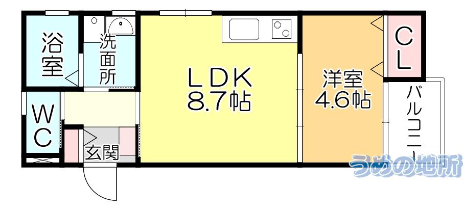 T-REGNO野伏間 A棟(1LDK/3階)の間取り写真