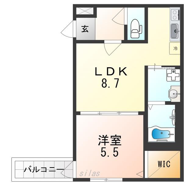 フジパレス西湊III番館(1LDK/2階)の間取り写真