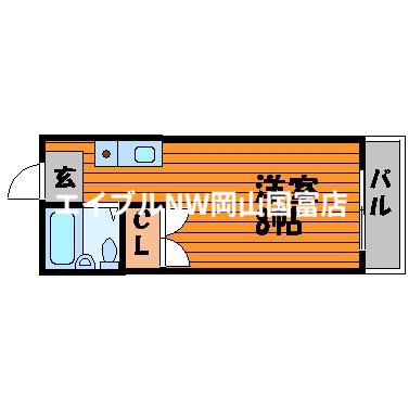 アルフィーネ清水(1K/1階)の間取り写真
