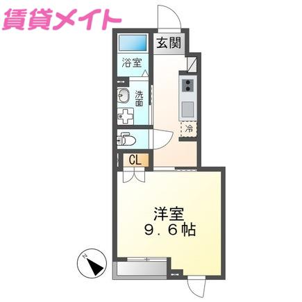 アイズ ハウス(1K/1階)の間取り写真