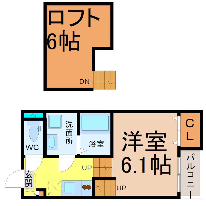 COUNTRY VILLA(1SK/2階)の間取り写真