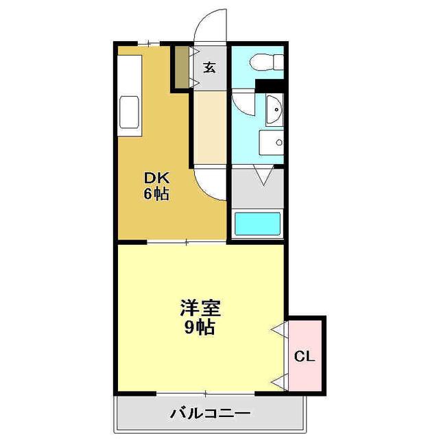パールハイツ(1DK/2階)の間取り写真