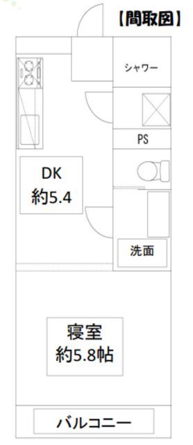 東武東上線 志木駅 徒歩7分 5階建 築59年(1DK/2階)の間取り写真