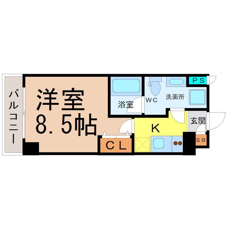 ASレジデンス上前津(1K/9階)の間取り写真