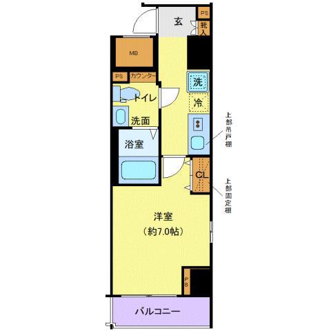 クレヴィスタ蒲田(1K/8階)の間取り写真