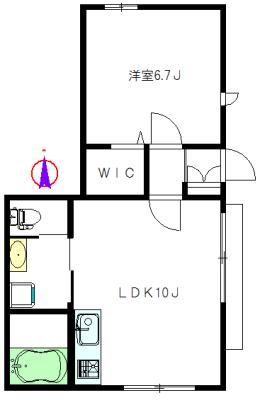 ベアート高円寺(1LDK/1階)の間取り写真
