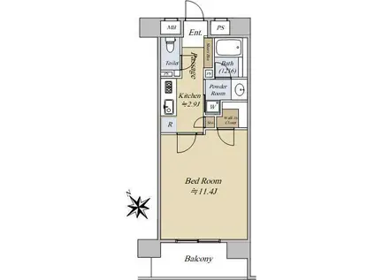 エクセレント清澄白河(1K/6階)の間取り写真