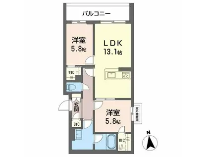 シャーメゾン東雲(2LDK/3階)の間取り写真