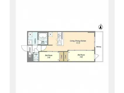 アルファコート梅島(2LDK/5階)の間取り写真